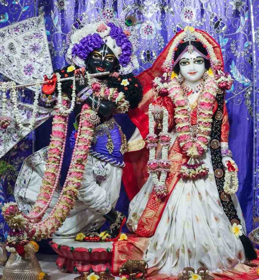 Devotee celebrating a birthday at the temple